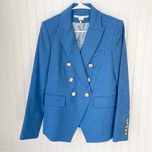 Veronica Beard Miller Dickey Jacket Azure Blue Double-Breasted Blazer Size 8